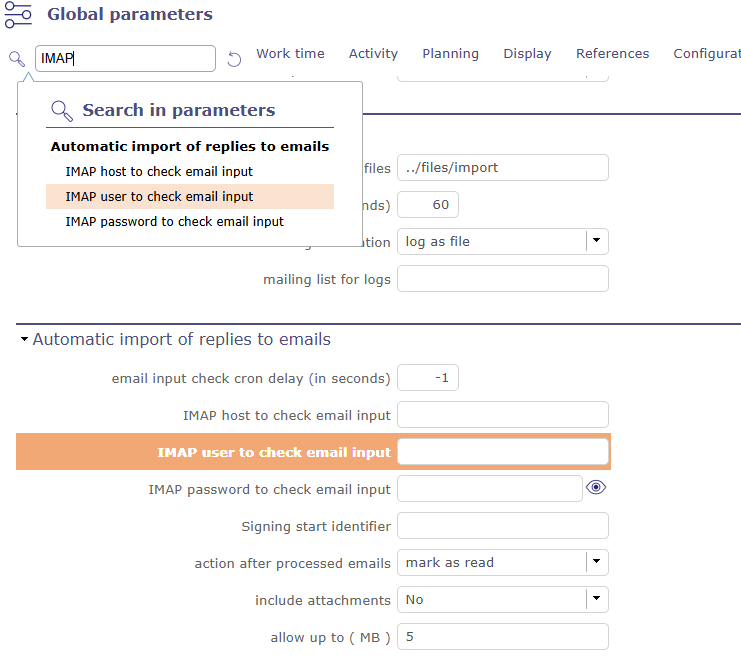 Displaying the result of a search