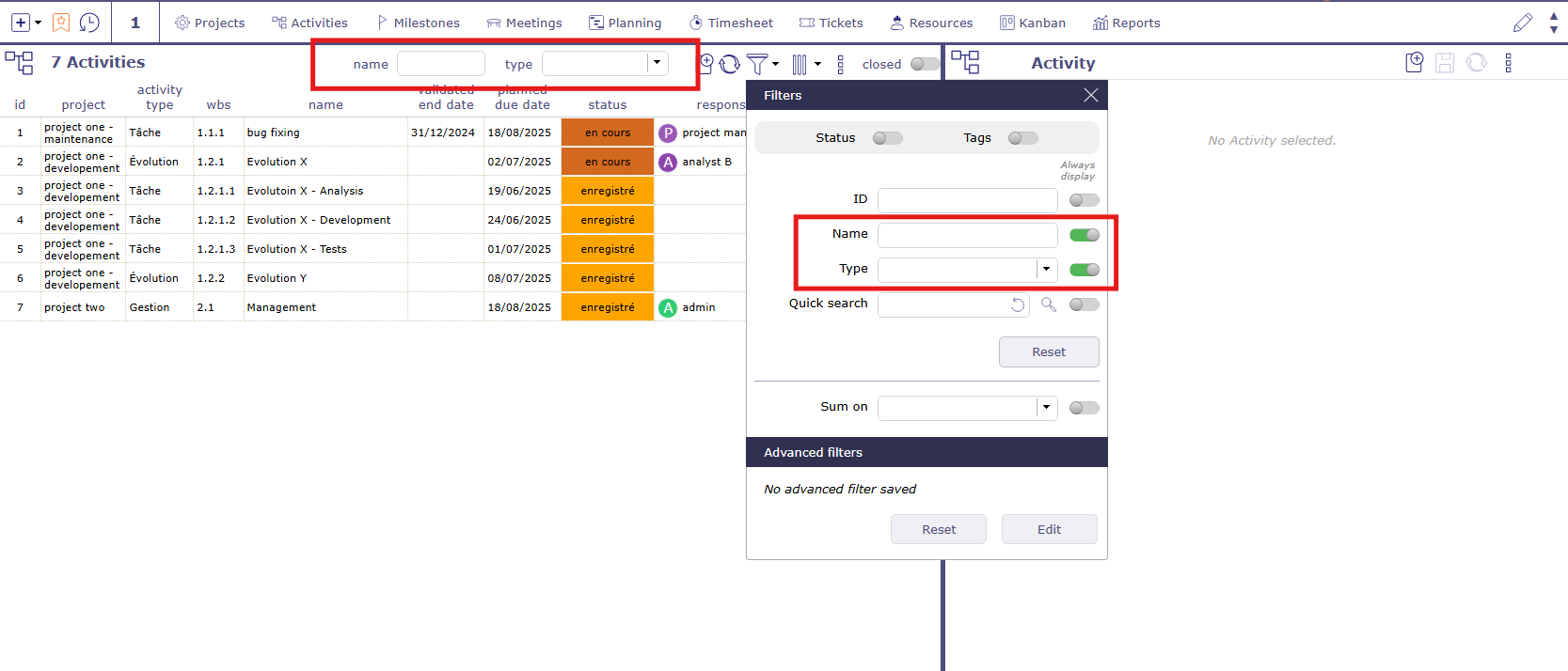 Filters always visible