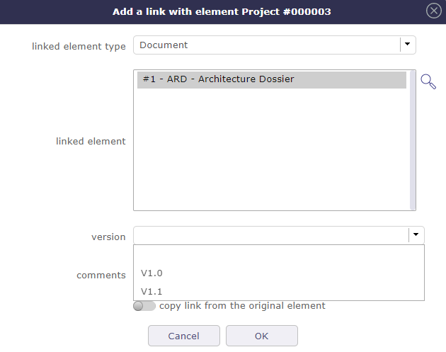 choice for the document version