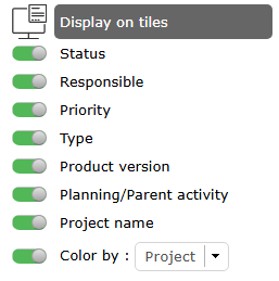 Display on tiles options