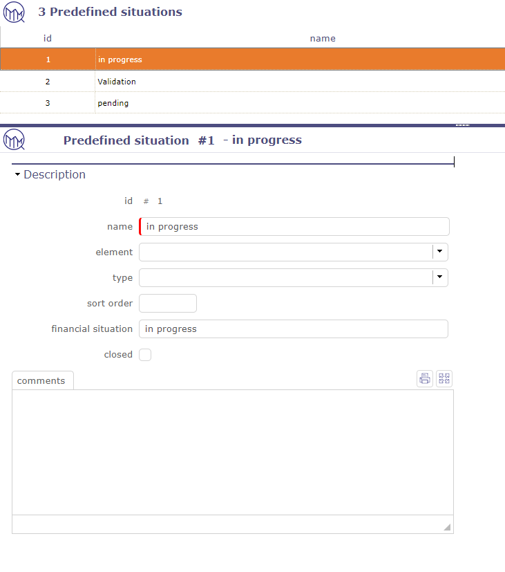 Predefined situation