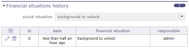 Financial situation section
