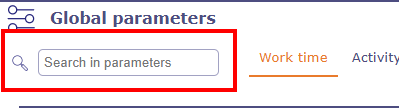 Search in parameters